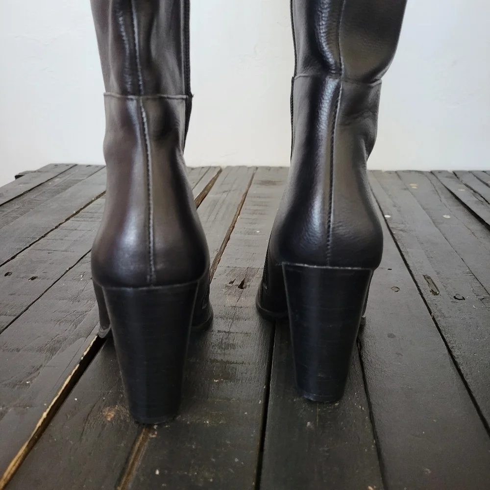STEVEN NWOT Black Thigh High Boots Women's 5 Over the Knee Heeled Heels Sexy OTK